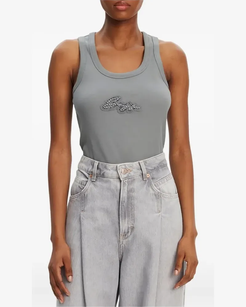 HUGO BOSS Tanktop mit Logo-Verzierung - Grau Grau