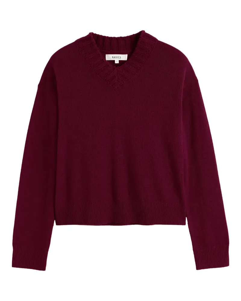 Chinti & Parker Gerippter Pullover mit V-Ausschnitt - Rot Rot