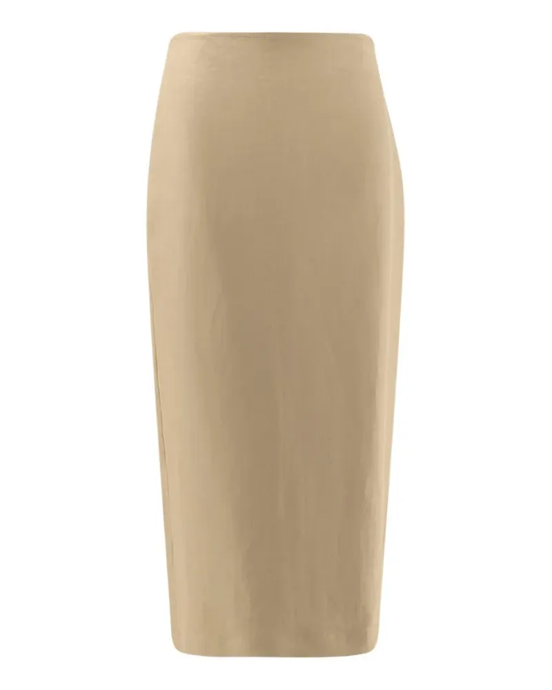 Max Mara back slit midi skirt - Nude Nude
