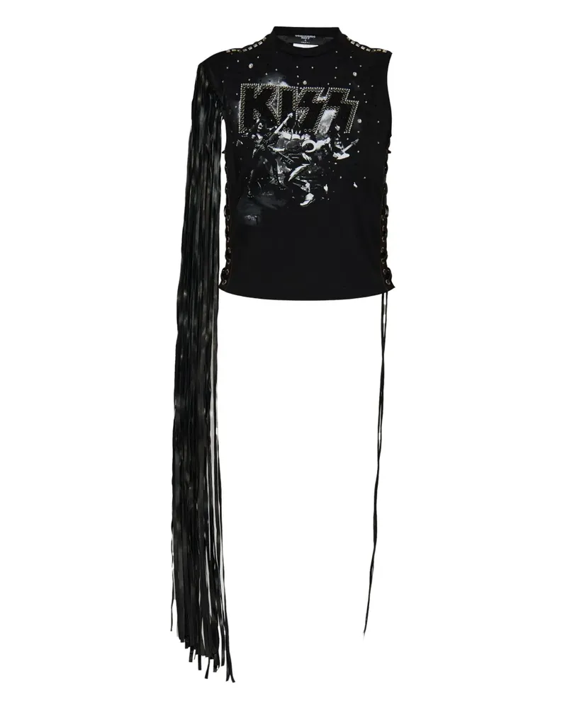 Dsquared2 Top mit Fransen - Schwarz Schwarz