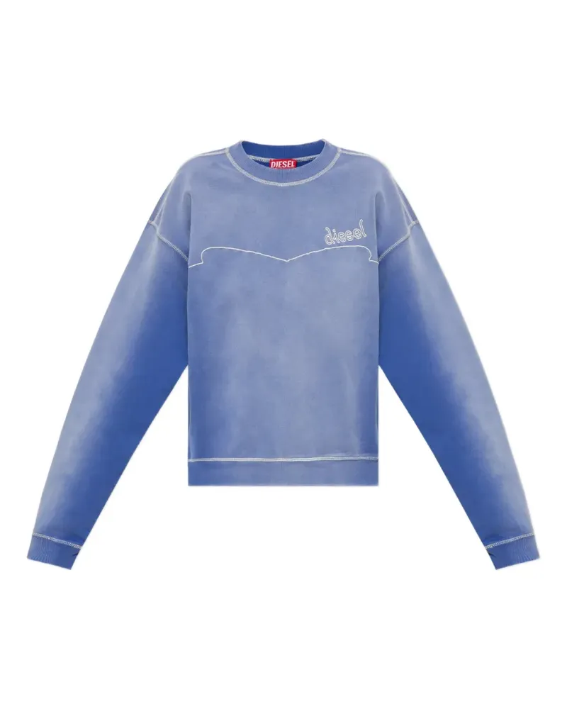 Diesel Sweatshirt mit Logo-Stickerei - Blau Blau