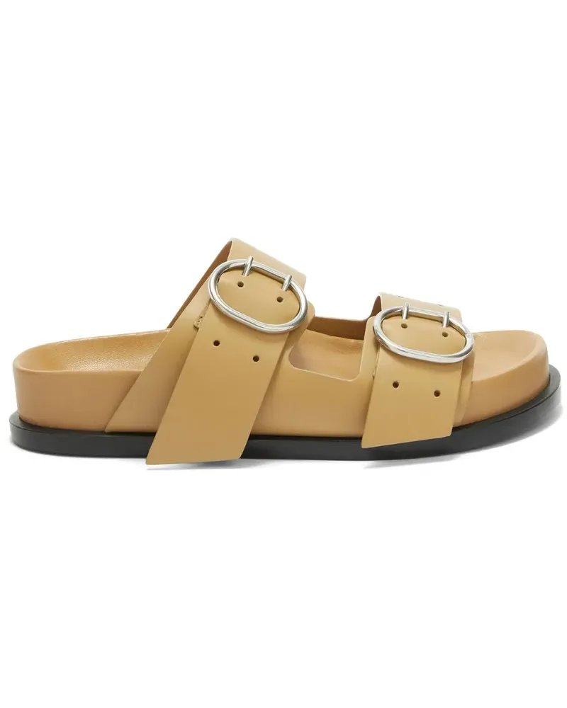 Jil Sander Flache Sandalen mit Schnalle - Braun Braun