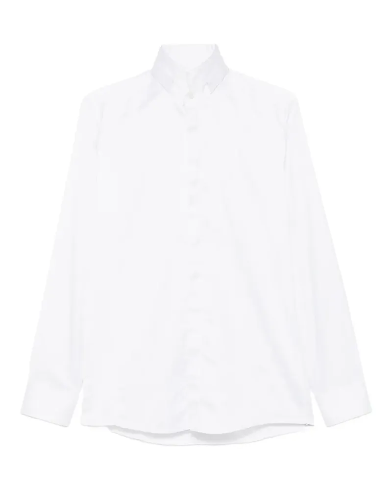Carlo Pignatelli embroidered-collar concealed-fastening shirt - Weiß Weiß