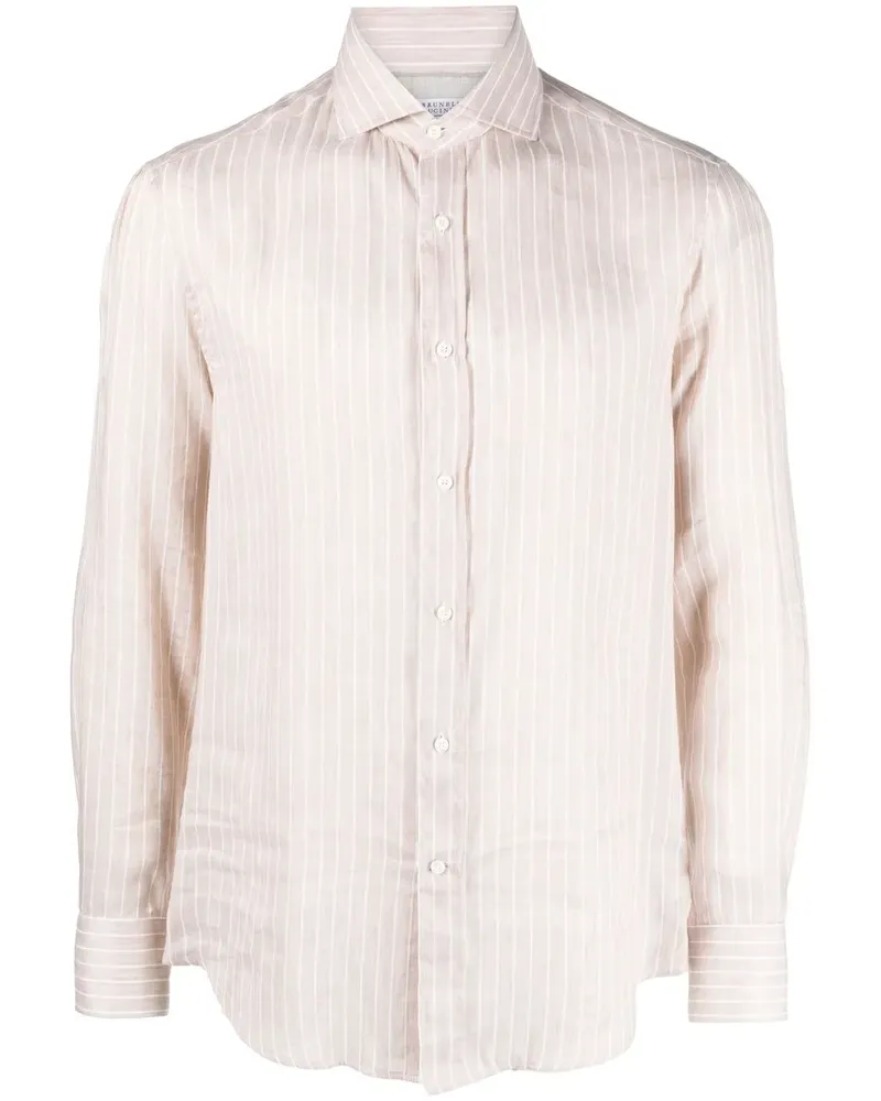 Brunello Cucinelli Gestreiftes Hemd - Nude Nude