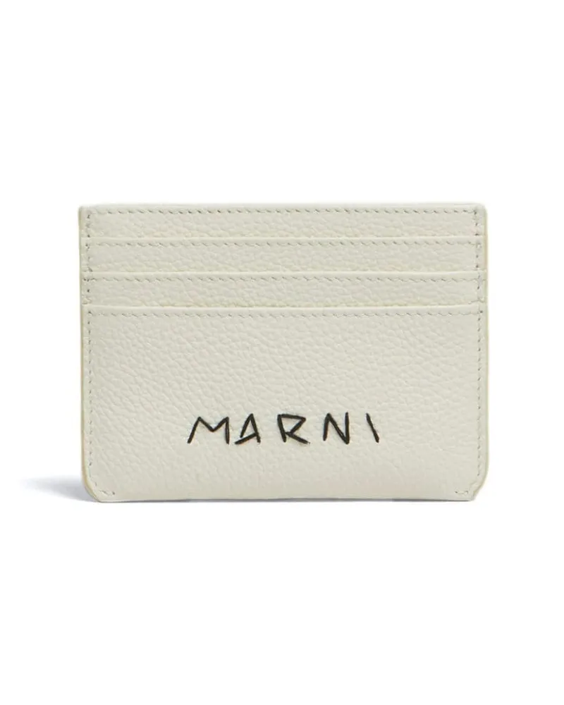 Marni Kartenetui mit Logo-Stickerei - Weiß Weiß