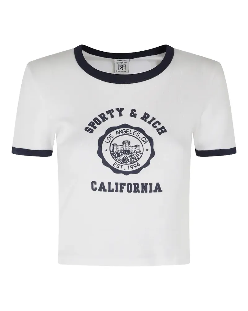 SPORTY & RICH T-Shirt mit Logo-Print - Weiß Weiß