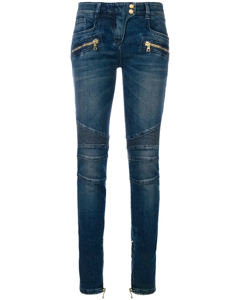 Balmain Skinny-Jeans mit tiefer Taillenhöhe - Blau Blau