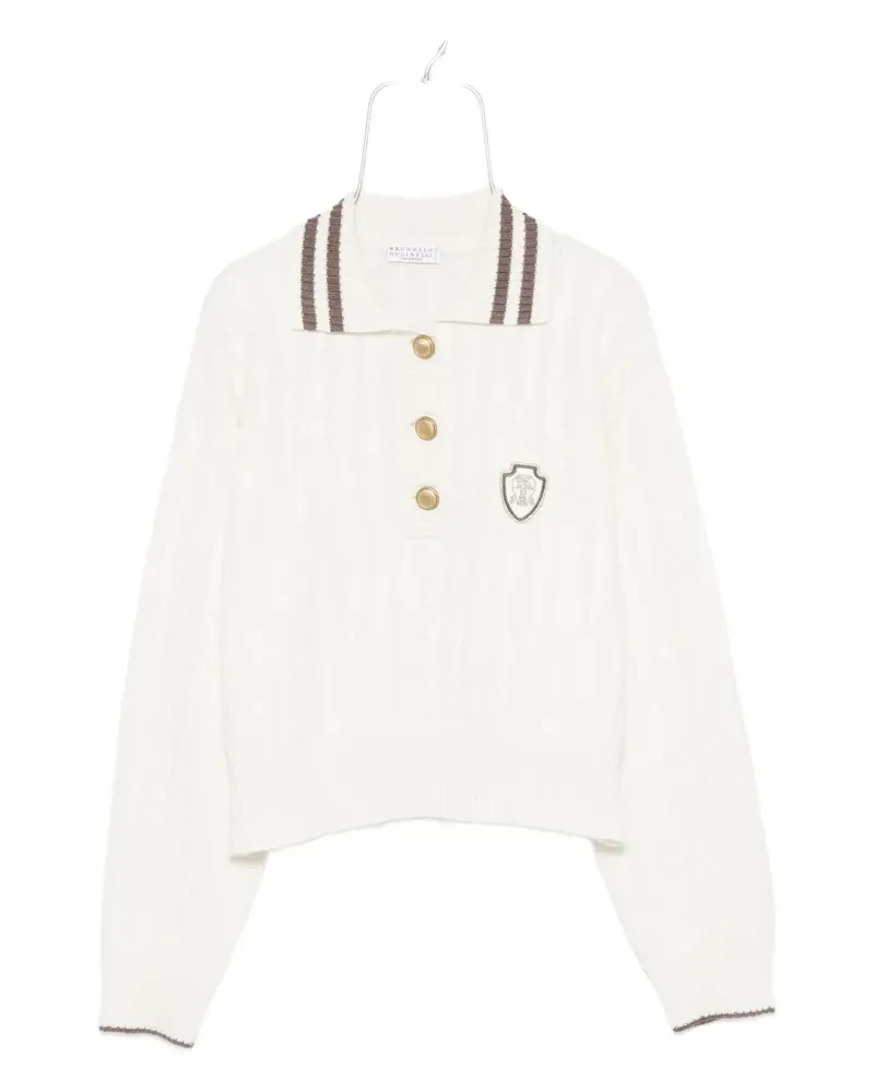 Brunello Cucinelli Pullover mit Zopfmuster - Weiß Weiß