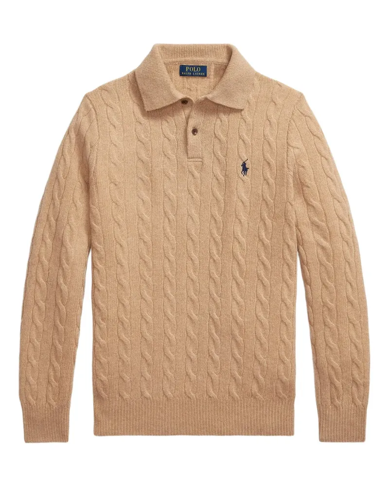 Ralph Lauren Polokragen-Pullover mit Zopfmuster - Braun Braun