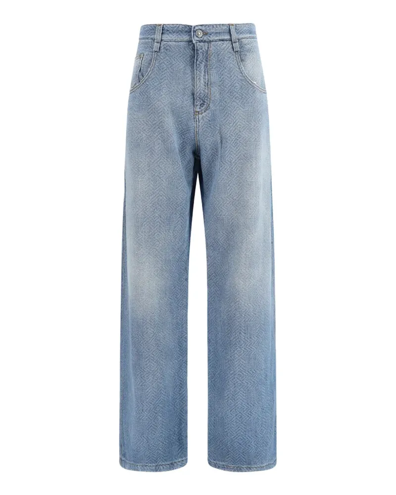 Ermanno Scervino chevron-pattern baggy jeans - Blau Blau
