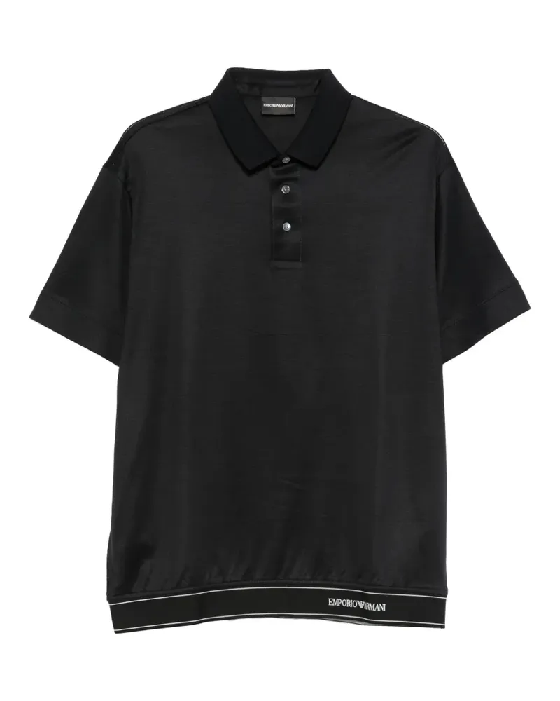 Emporio Armani logo-print polo shirt - Schwarz Schwarz