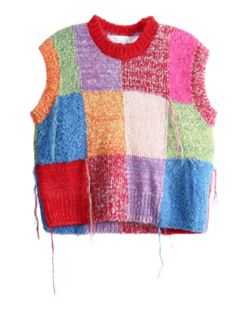 Comme des Garçons Pullunder im Patchwork-Look - Rot Rot
