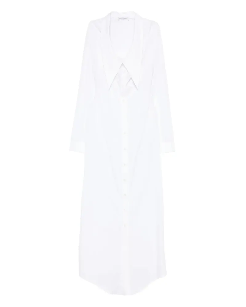 Viktor & Rolf Hemdkleid mit drapiertem Ausschnitt - Weiß Weiß