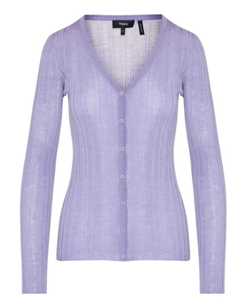 Theory ribbed-knit V-neck cardigan - Violett Violett