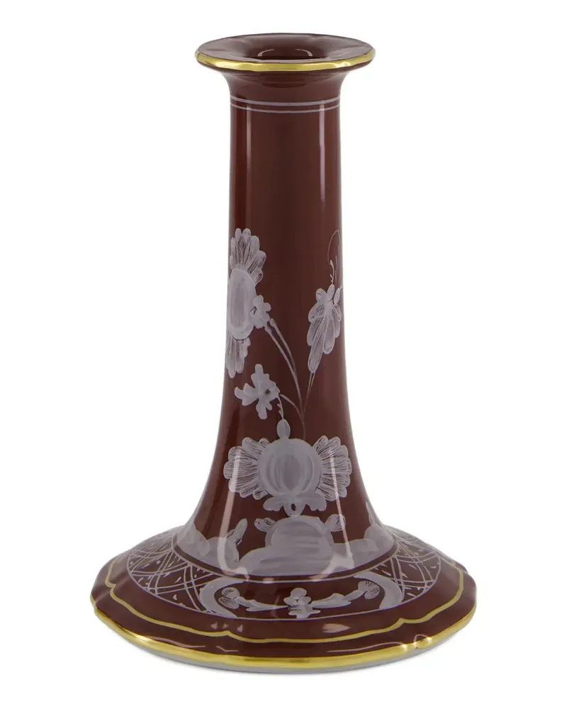 Ginori 1735 Castagna Kerzenhalter aus Porzellan - Braun Braun