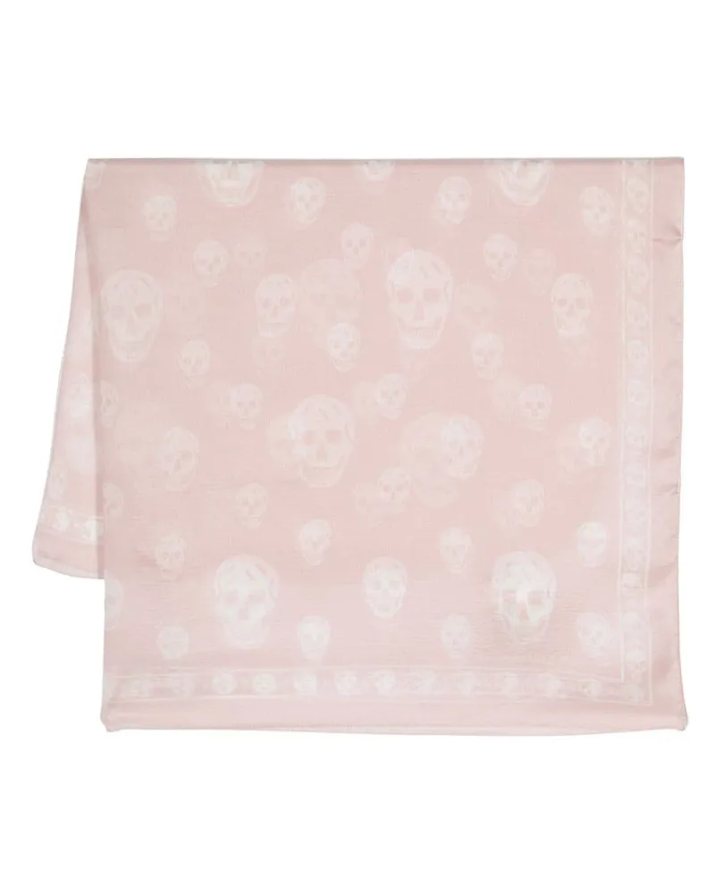 Alexander McQueen Seidenschal mit Totenkopf-Print Rosa