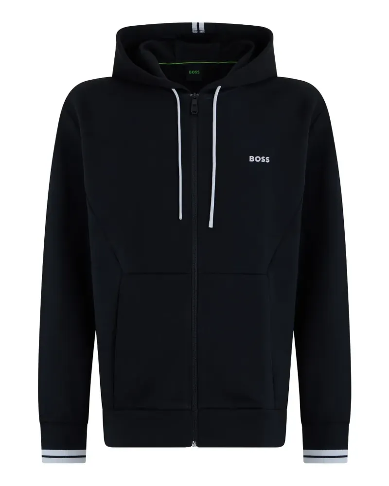 HUGO BOSS Kapuzenjacke mit Logo-Print - Schwarz Schwarz