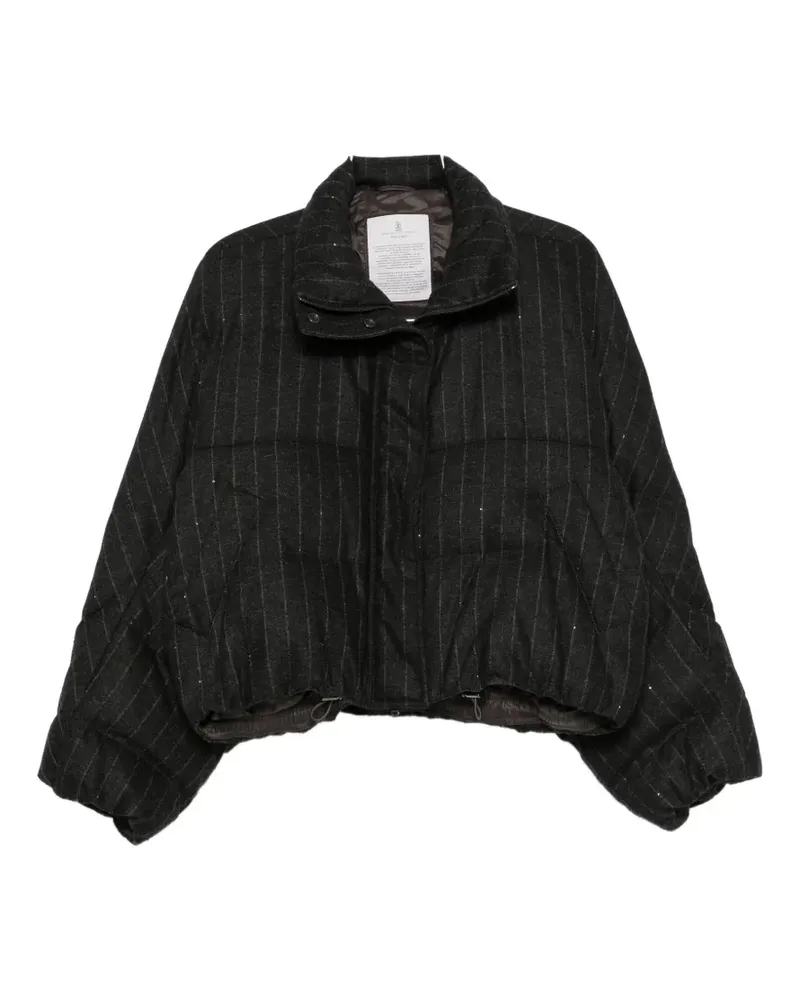 Brunello Cucinelli Steppjacke mit Pailletten - Grau Grau