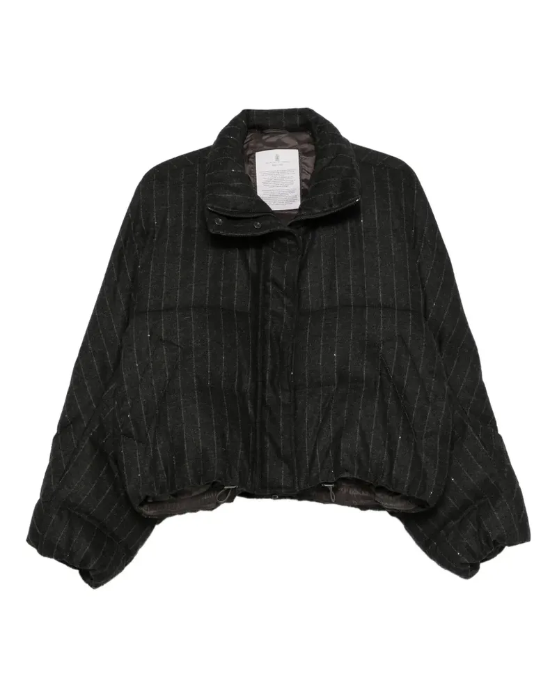 Brunello Cucinelli Steppjacke mit Pailletten - Grau Grau