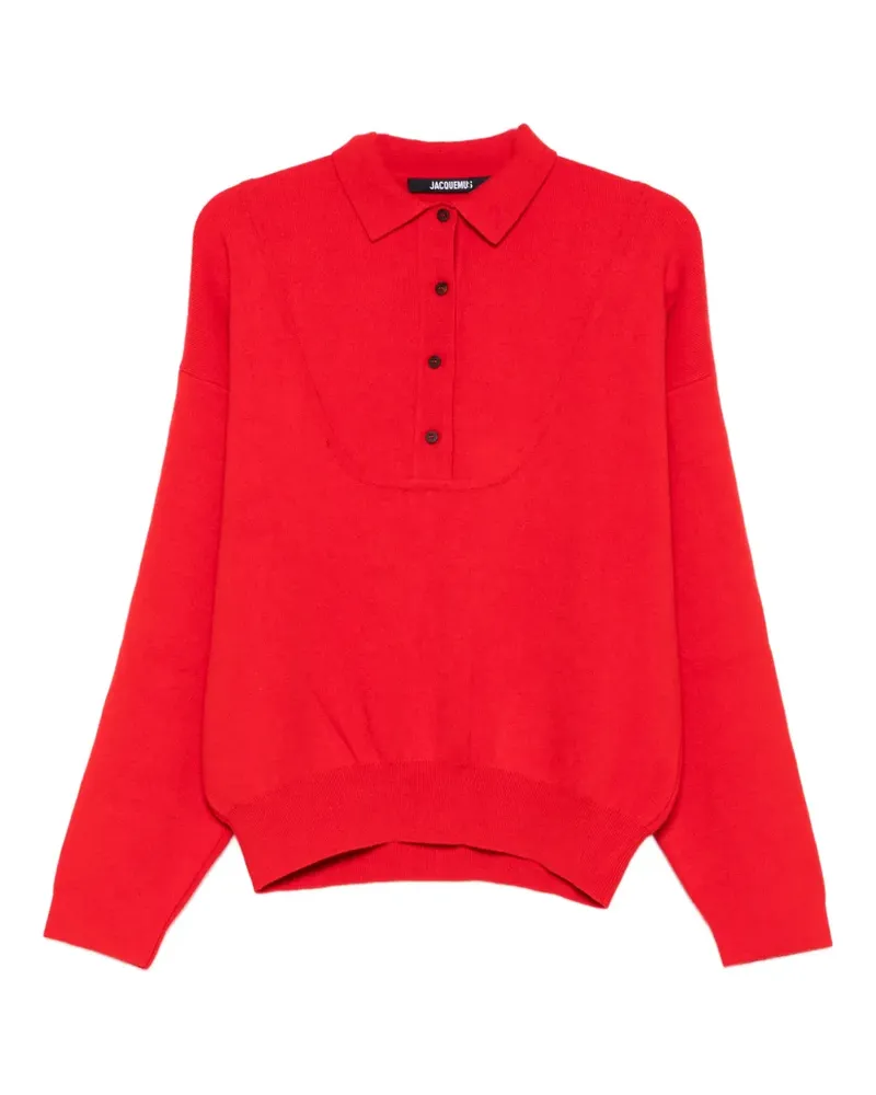 Jacquemus Pullover mit Poloshirtkragen - Rot Rot