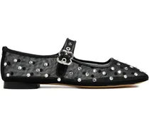 Verzierte Ballerinas aus Mesh - Schwarz