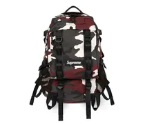 Gemusterter Rucksack mit Logo-Detail - Rot