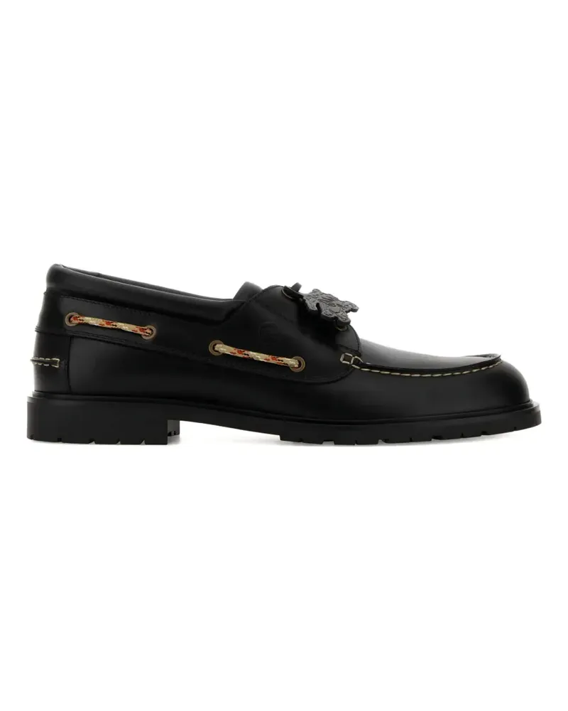 Burberry skip-lacing boat shoes - Schwarz Schwarz