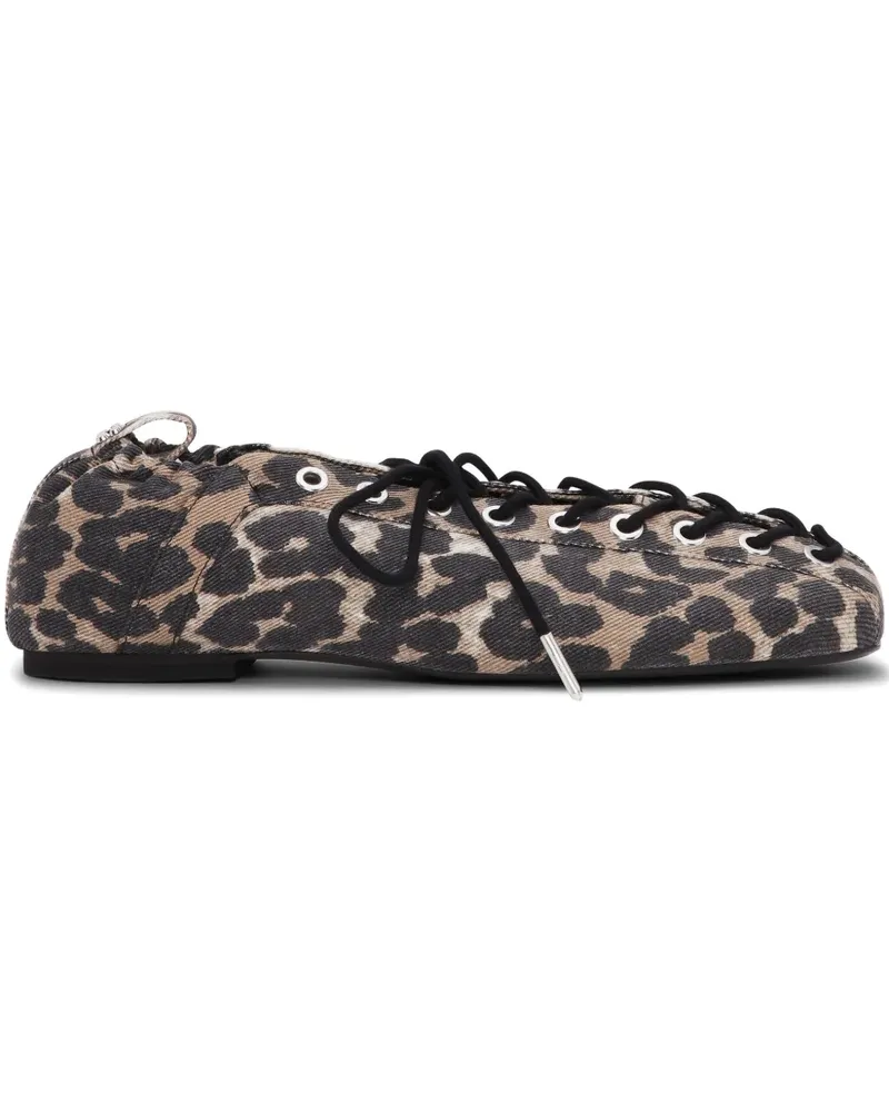 Ganni Ballerinas mit Leoparden-Print - Nude Nude