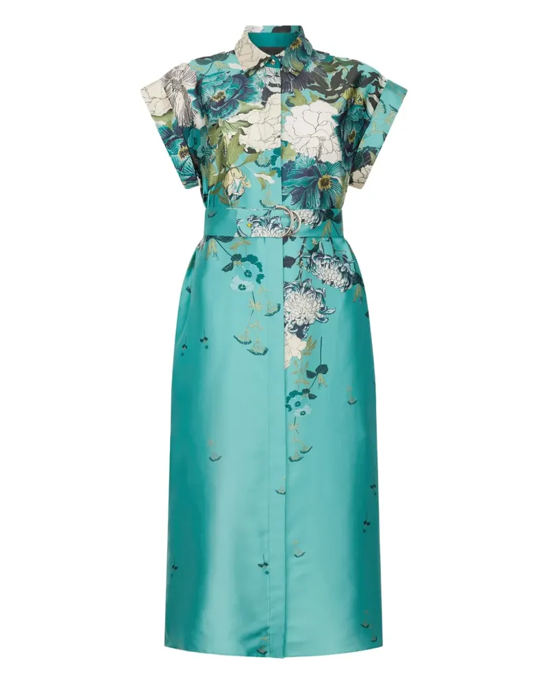 Liu Jo Hemdkleid mit Blumen-Print - Blau Blau