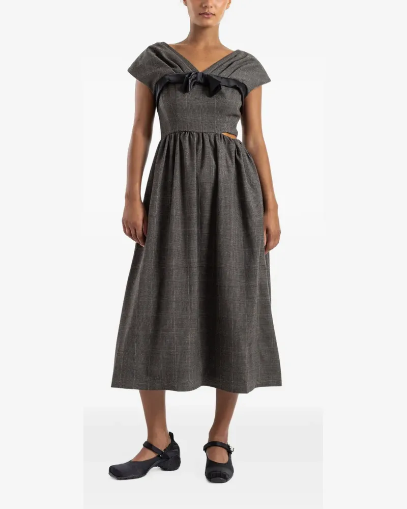 Simone Rocha Midikleid mit Schleifendetail - Grau Grau