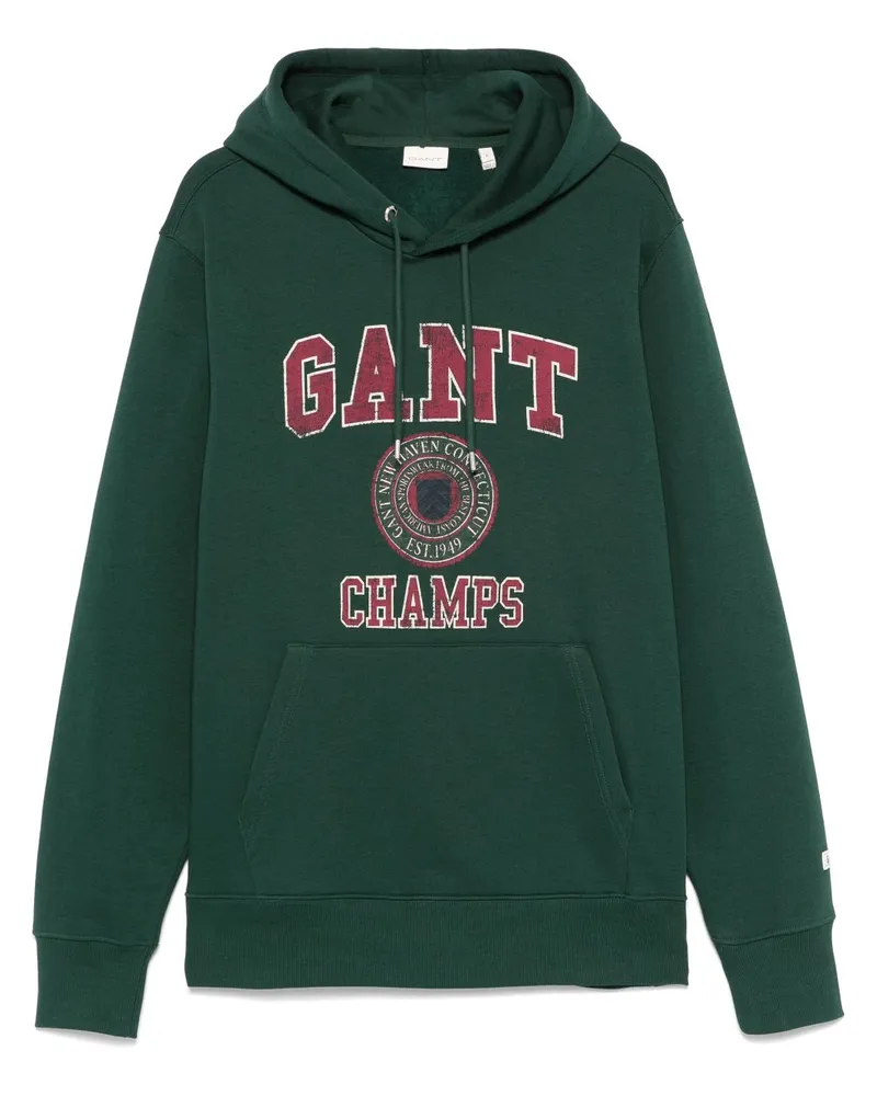 Gant Hoodie mit Logo-Print - Grün Grün