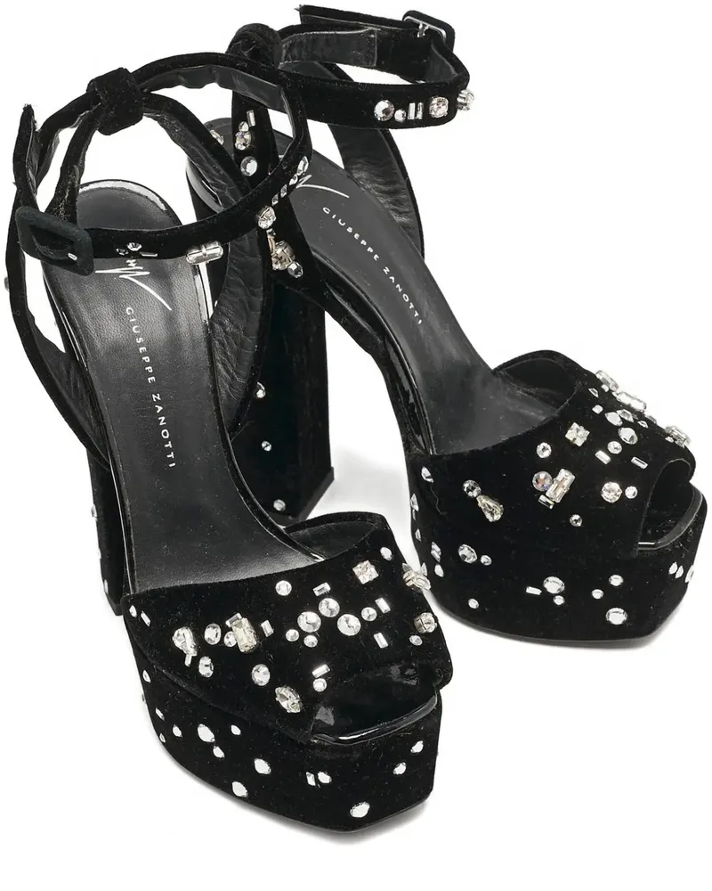 Giuseppe Zanotti velvet embellishment sandals - Schwarz Schwarz