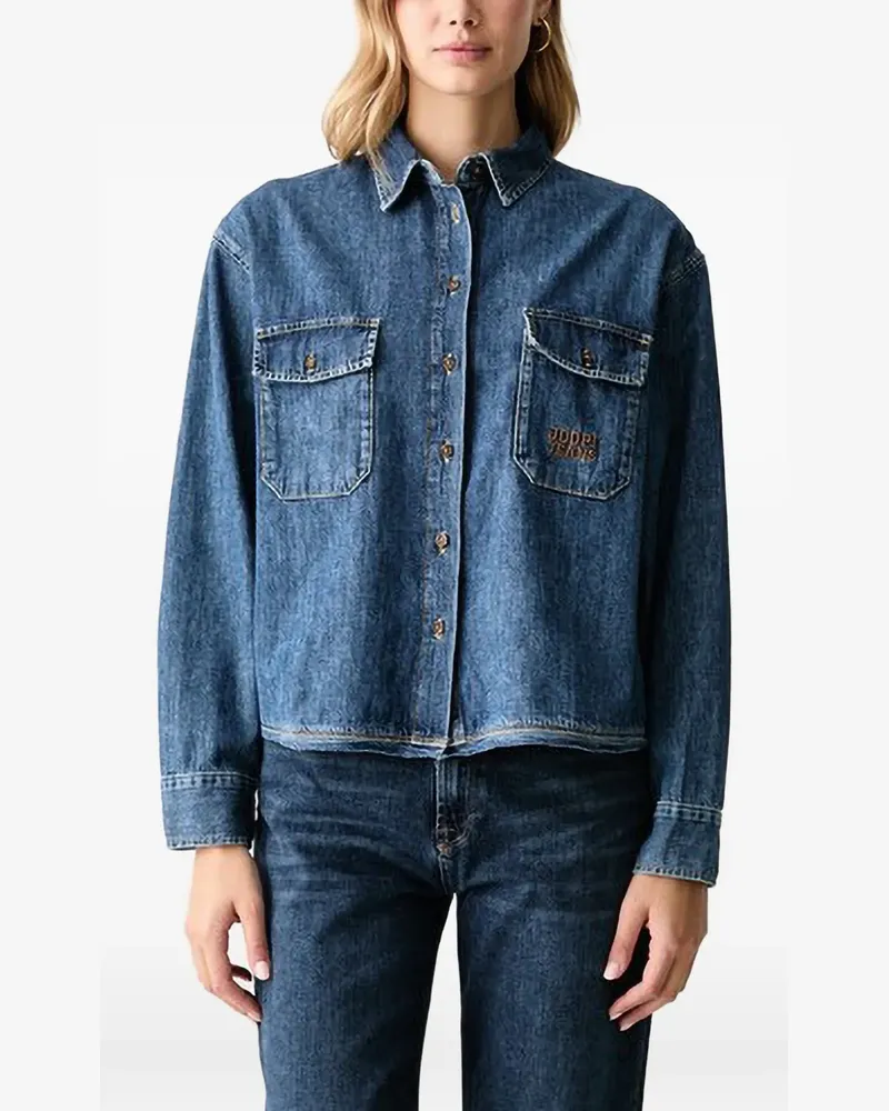 JOOP! logo-embroidered denim shirt - Blau Blau