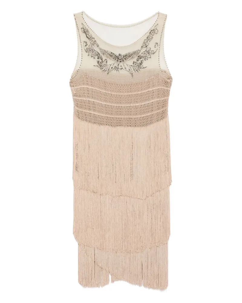 Alberta Ferretti Midikleid mit Stickerei - Nude Nude