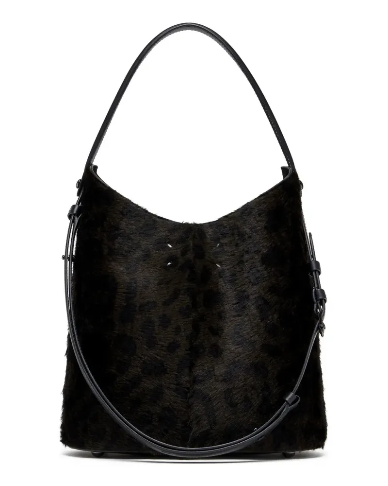 Maison Margiela leopard-print calf-hair tote bag - Braun Braun