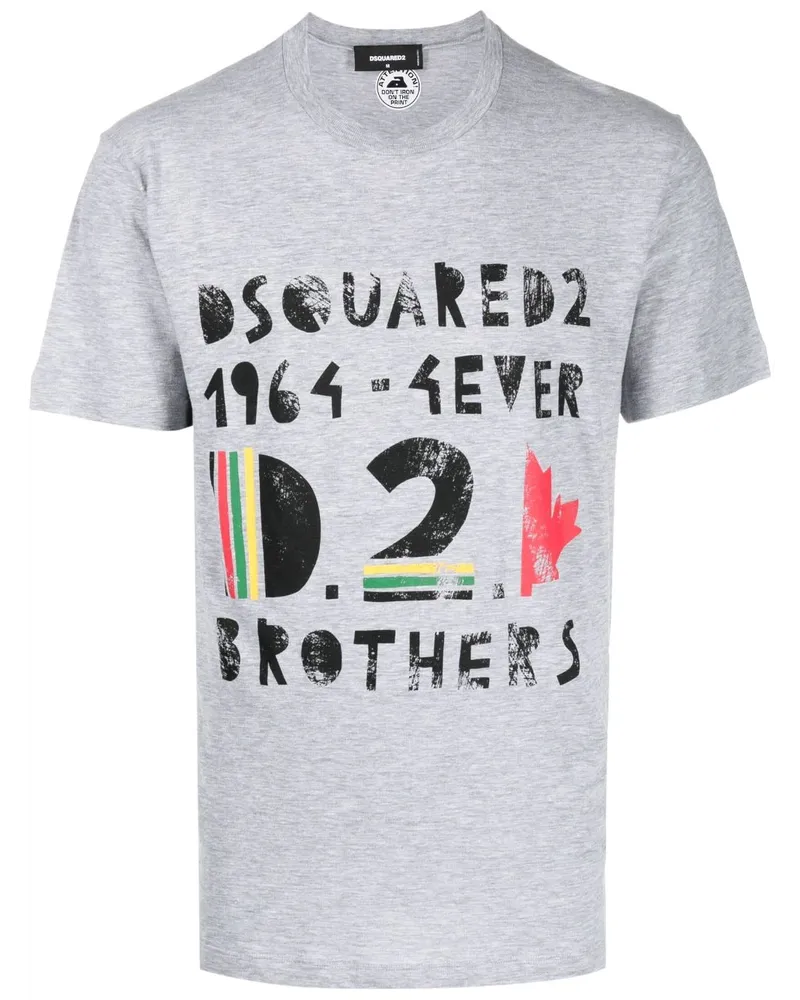 Dsquared2 T-Shirt mit Logo-Print - Grau Grau