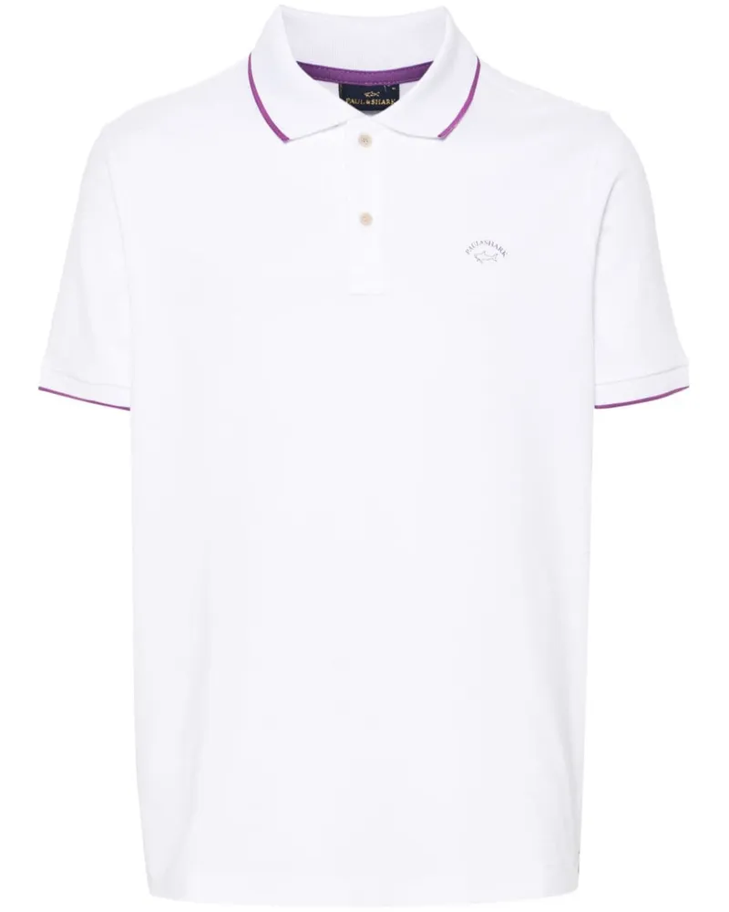 Paul & Shark Poloshirt mit Kontrasträndern - Weiß Weiß