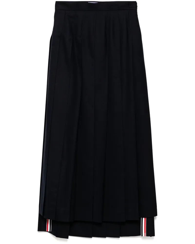 Thom Browne Twill-Rock mit Falten - Blau Blau