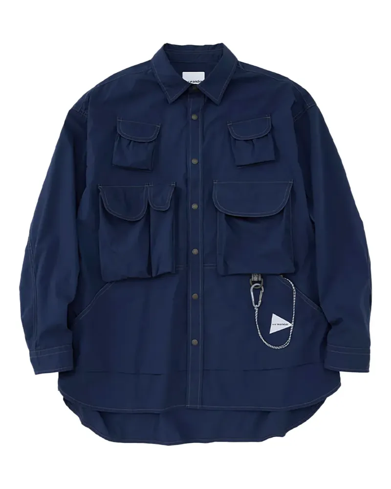 and wander Pocket Shirt "Multi (Rainbow)" - Blau Blau