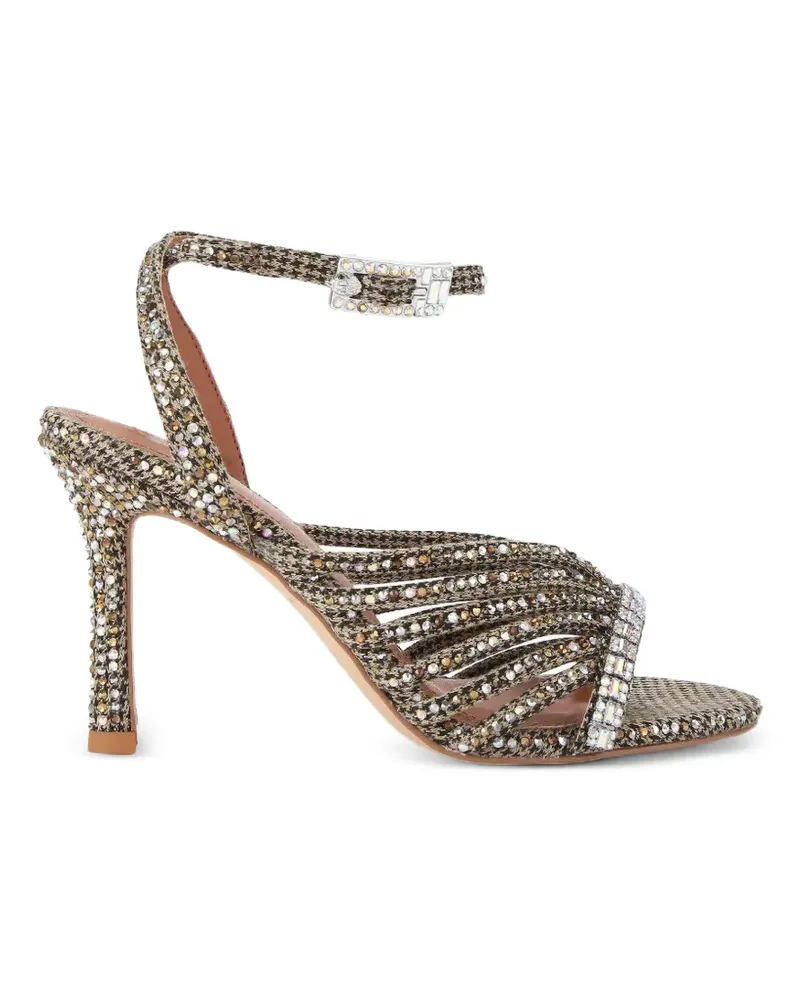 Kurt Geiger Kristall-Sandalen mit Hahnentrittmuster - Braun Braun