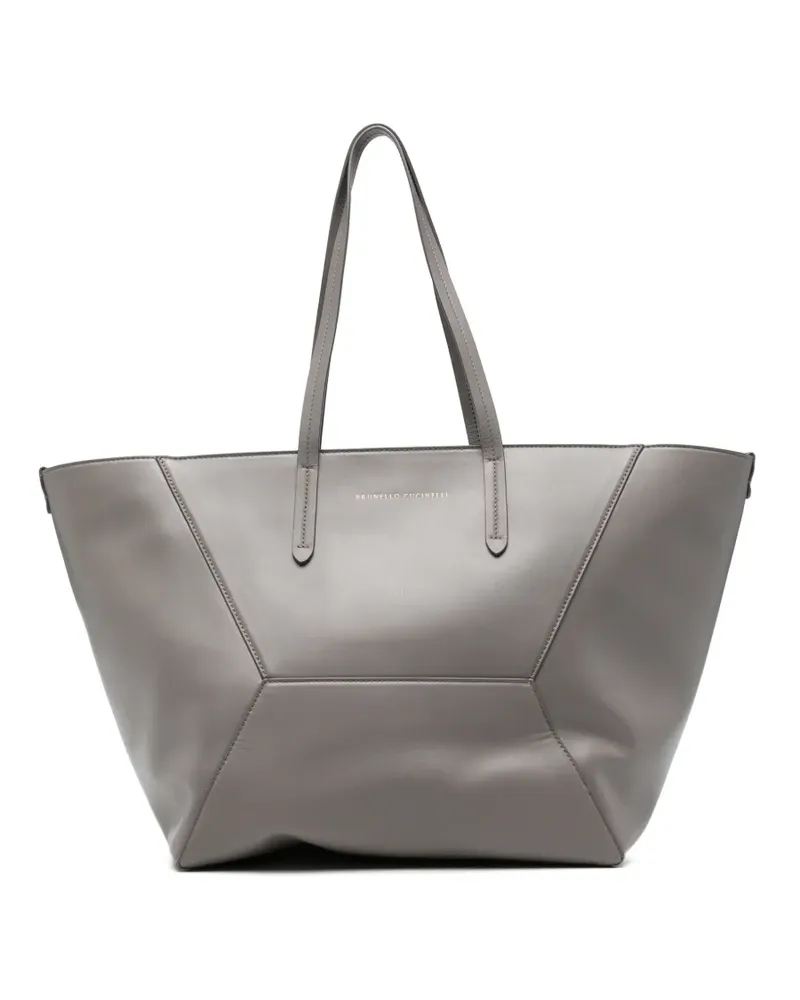 Brunello Cucinelli leather shoulder bag - Grau Grau