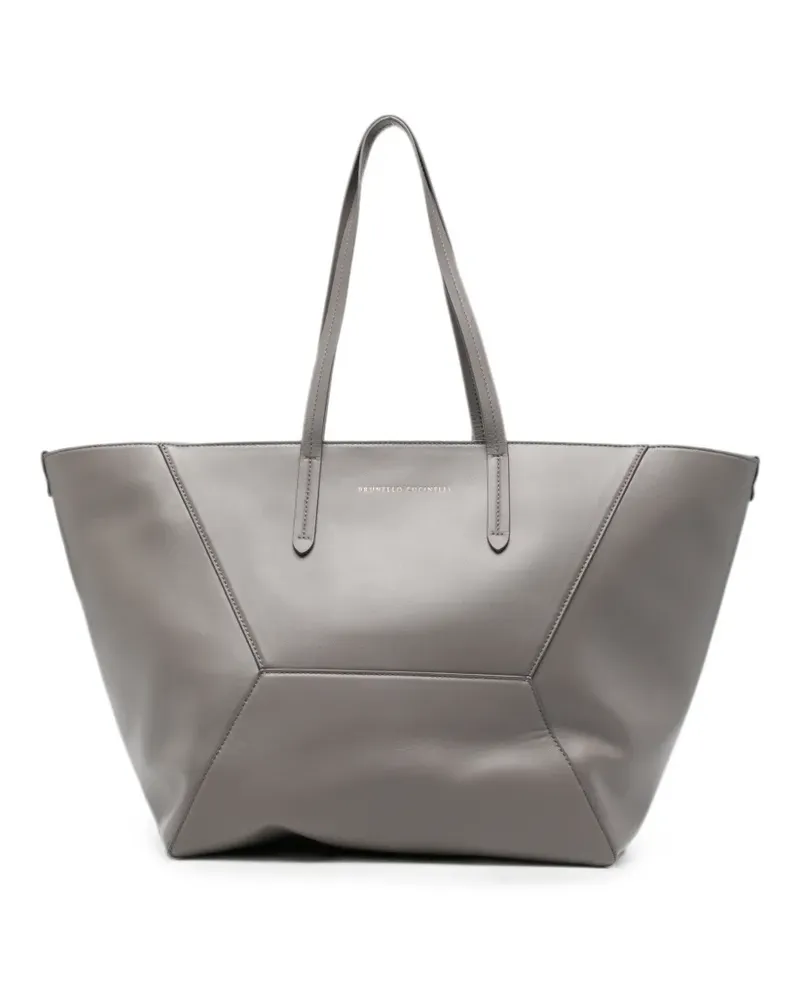 Brunello Cucinelli leather shoulder bag - Grau Grau