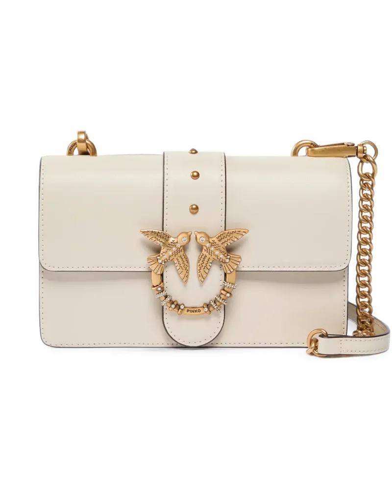 Pinko Mini Love Bag One Umhängetasche aus Leder mit Schmuckschnalle - Nude Nude