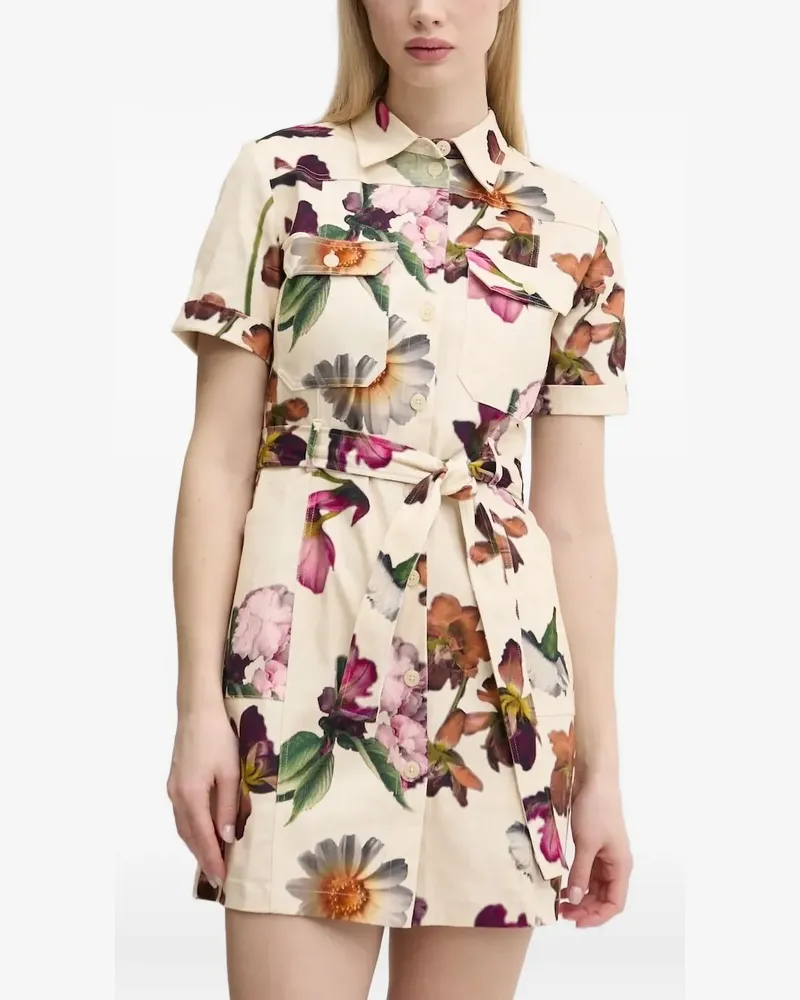 Desigual Hemdkleid mit Blumen-Print - Nude Nude