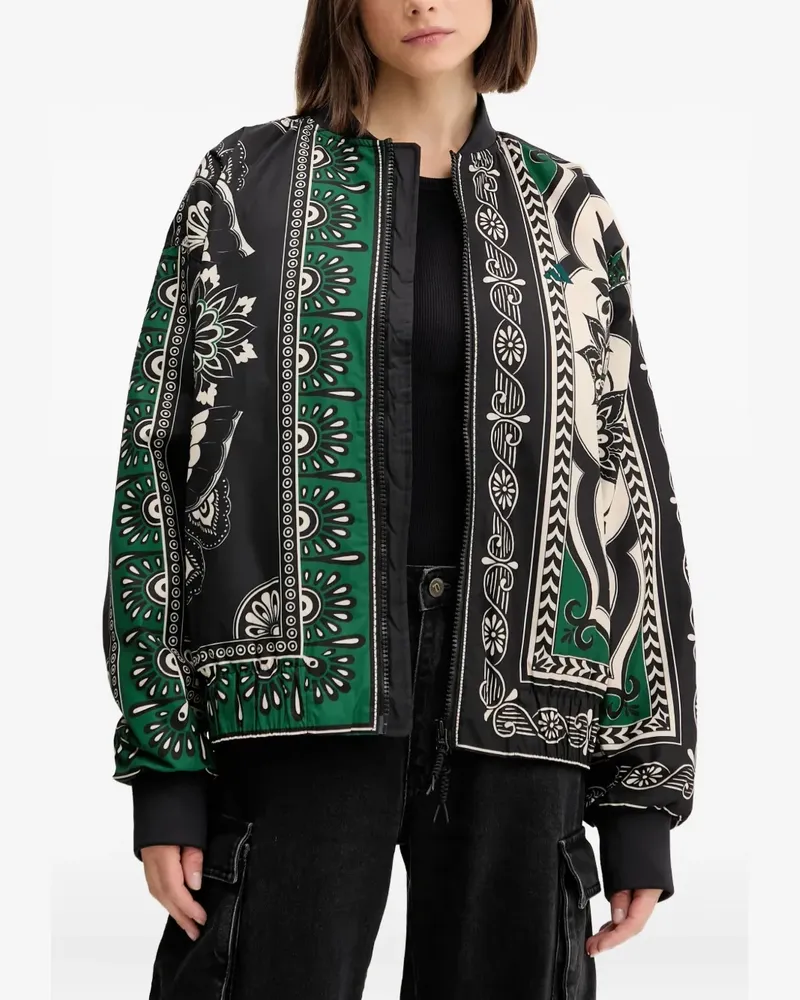 adidas x Fram Varsity patterned zip jacket - Schwarz Schwarz