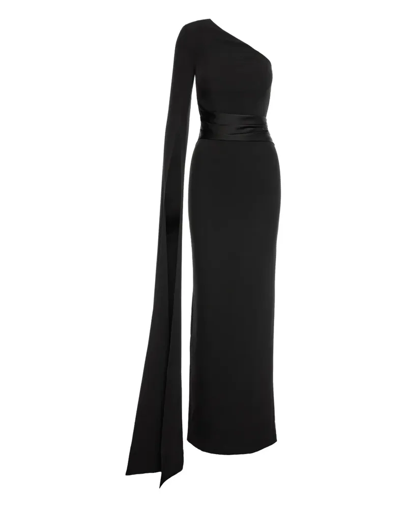 V:PM ATELIER Asymmetrisches Maxikleid - Schwarz Schwarz