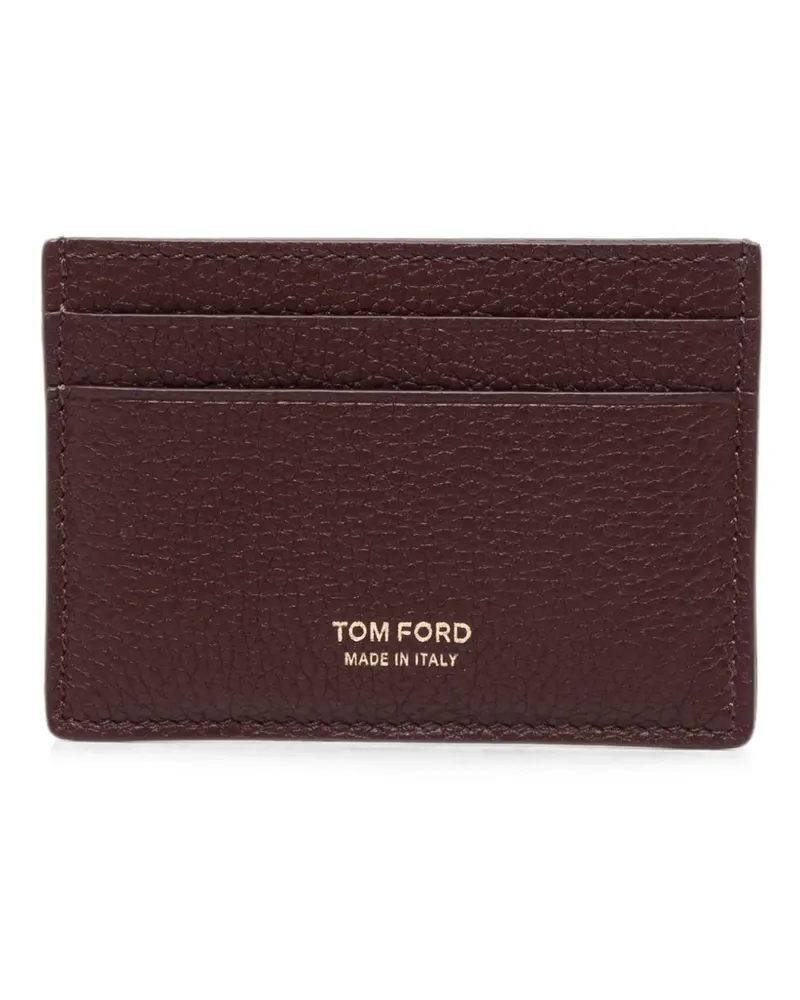 Tom Ford grained-leather card holder - Rot Rot