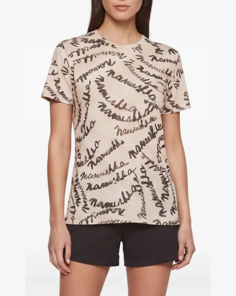 Nanushka T-Shirt mit Logo-Print - Nude Nude
