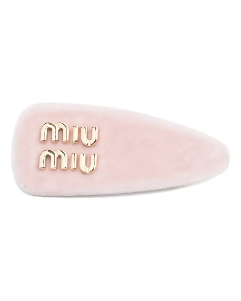 Miu Miu Haarspange mit Logo-Schild - Rosa Rosa