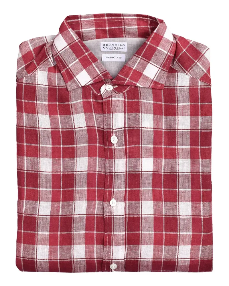 Brunello Cucinelli plaid button-down shirt - Rot Rot